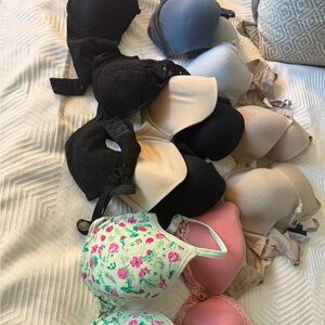 Lot of 10 size 36D bras Victoria Secret, Natori, SPANX